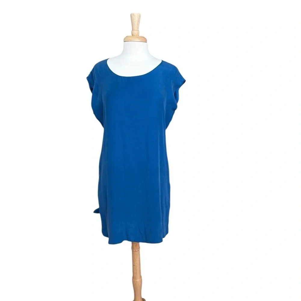 Amour Vert Blue Orchidee Silk Mini Dress Size Small - Picture 3 of 9